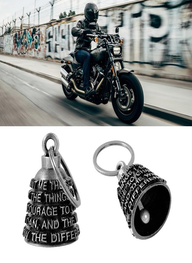 GARGOYLE BELLS Motorcycle Bells for Biker Good Luck Riding Bells Guardian Biker Bells with Hanger Motorcycle Accessory or Keychain for Luck (God Grant me The Serenity, Courage and The Wisdom) - Image 3