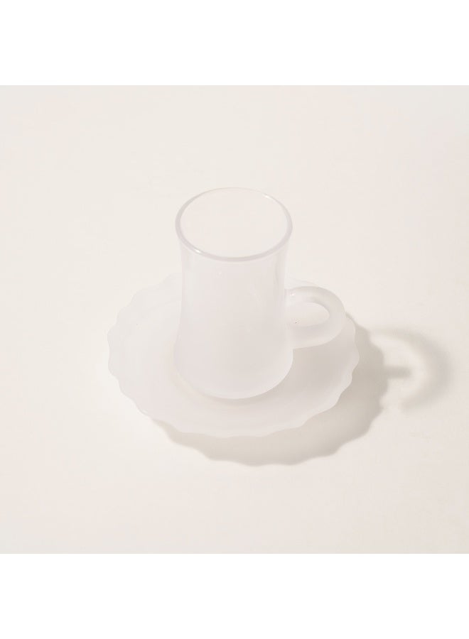 Dallaty Tea Set 12 Pcs Frosted Glass White - Image 2