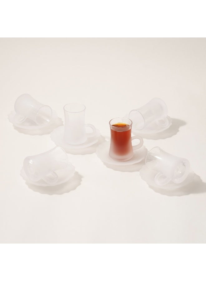 Dallaty Tea Set 12 Pcs Frosted Glass White - Image 4