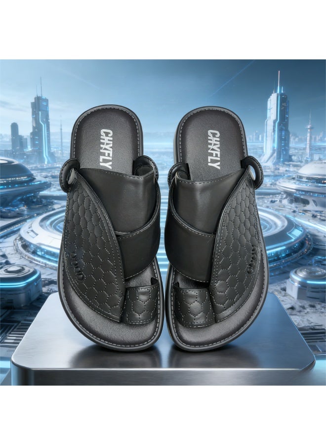 Men's Casual Slippers,Black - Image 1