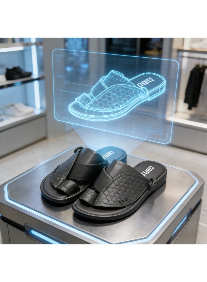 Men's Casual Slippers,Black - Image 4