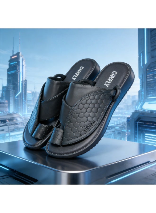 Men's Casual Slippers,Black - Image 2