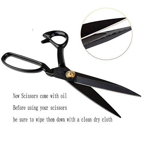 LNKA Sewing Scissors for Fabric Black Professional Heavy Duty Tailor Scissor Industrial Strength High Carbon Steel Shears for Leather Paper Sewing Craft Artists Students Dressmakers (12 Inch) - Image 5