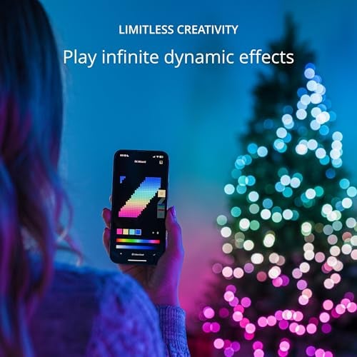 Twinkly Strings USB-C Pearl-Shaped Light String with 100 RGB LEDs. 20 Feet. Green Wire. App-Controlled. USB-C-Powered. Indoor Smart Home Lighting Decoration - Image 5