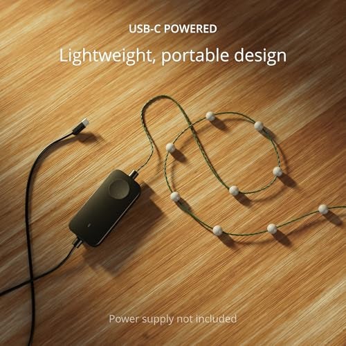 Twinkly Strings USB-C Pearl-Shaped Light String with 100 RGB LEDs. 20 Feet. Green Wire. App-Controlled. USB-C-Powered. Indoor Smart Home Lighting Decoration - Image 2