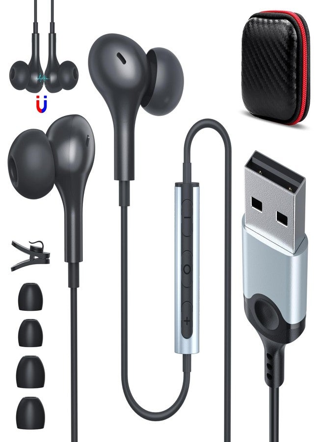 ASKUBSKU سماعة رأس USB مزودة بميكروفون للكمبيوتر الشخصي، كابل بطول 7.5 قدم، سماعات رأس USB A للكمبيوتر، سماعات أذن سلكية USB مع خاصية كتم الصوت، سماعات ستيريو مدمجة لإلغاء الضوضاء، سماعات أذن للمكالمات، متوافقة مع أجهزة الكمبيوتر المحمولة Dell وLenovo وSurface وPS5 وSwitch - Image 1