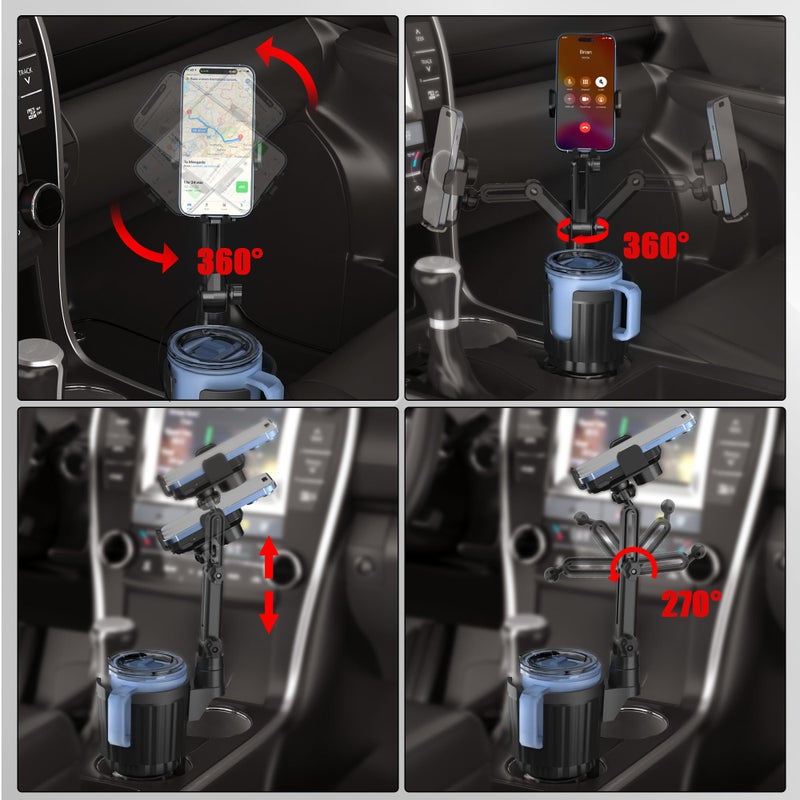 SAGRUILA Wireless Car Charger Phone Mount Cup Holder, 3 in 1 15W Fast Charging Auto Clamping Cup Holder Expander for Car, Phone Holders for Your Car CupHolder Wireless Charger Compatible for All Smartphones - Image 5
