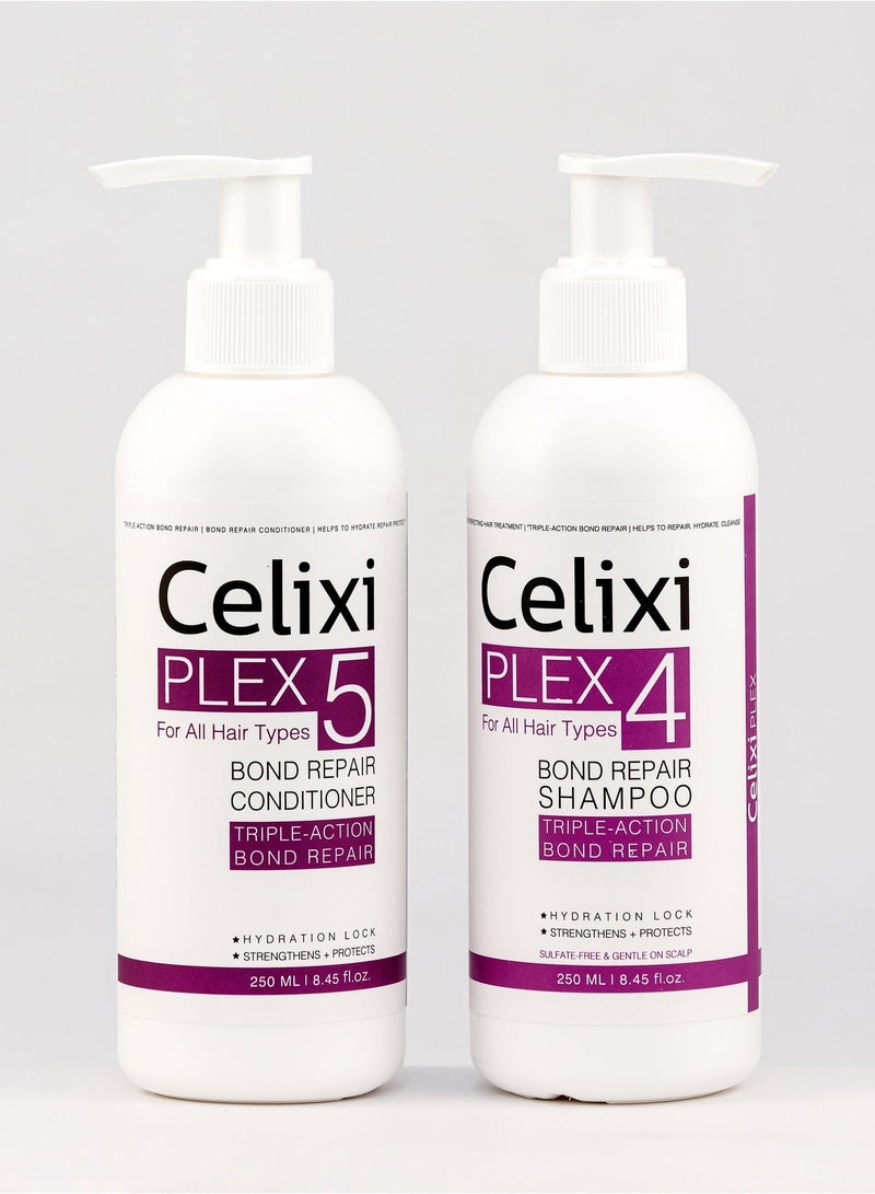 Celixi Bundle Celixi® Plex, USA,  Hair Repair Duo – Bond Strengthening Shampoo & Conditioner - Image 1