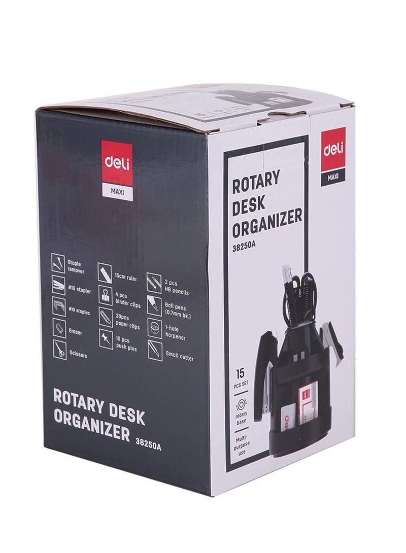 Deli منظم مكتب دوار مع مجموعة ملحقات - Image 2