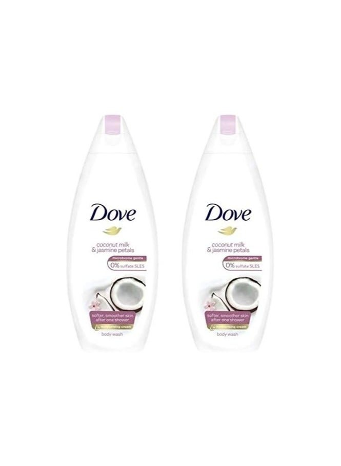 غسول الجسم دوف بحليب جوز الهند وبتلات الياسمين 225 مل (عبوة من قطعتين)