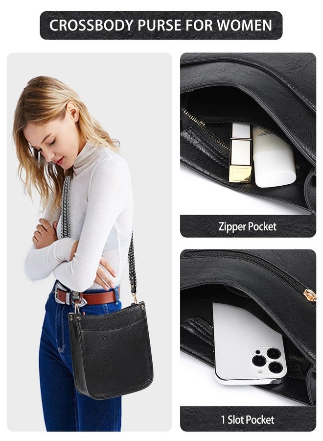 BAVERGE Purses for Women 3PCS, Crossbody Bags Large Leather Purse Shoulder Handbags with Wallet Adjustable Straps for Ladies Tote, Black - Image 2