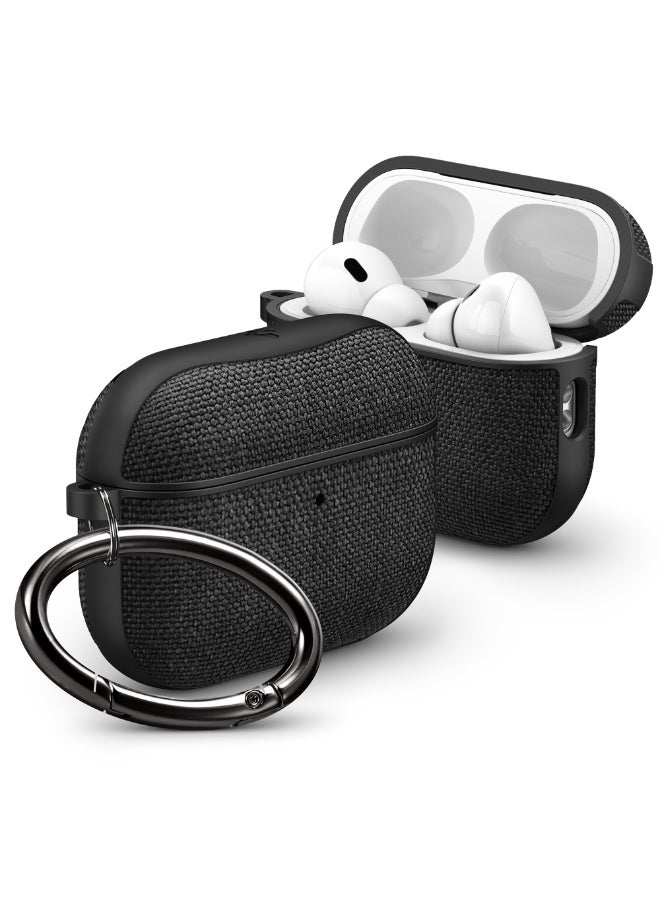 Spigen Urban Fit AirPods Pro 3 Case (3rd Generation) Premium Fabric cover with Carabiner (2025) - Black - Image 1
