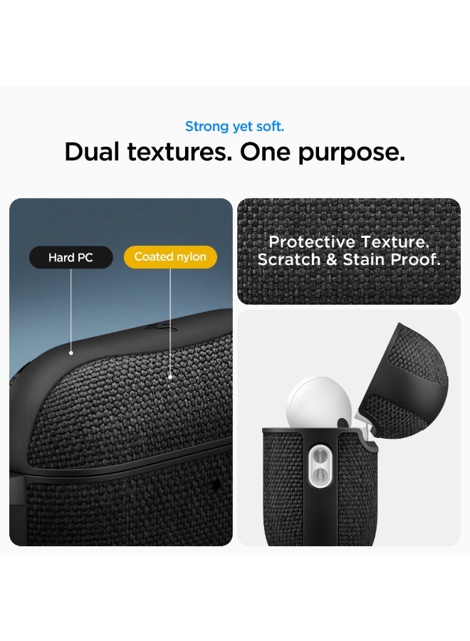 Spigen Urban Fit AirPods Pro 3 Case (3rd Generation) Premium Fabric cover with Carabiner (2025) - Black - Image 4