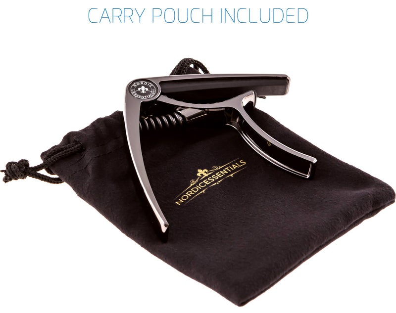 Nordic Essentials Guitar Capo Deluxe for Acoustic Guitars, Ukulele, Banjo, Mandolin, Bass - Made of Premium Quality Zinc Alloy for 6 & 12 String Instruments - Luxury Accessories by Nordic Essentials - Image 3