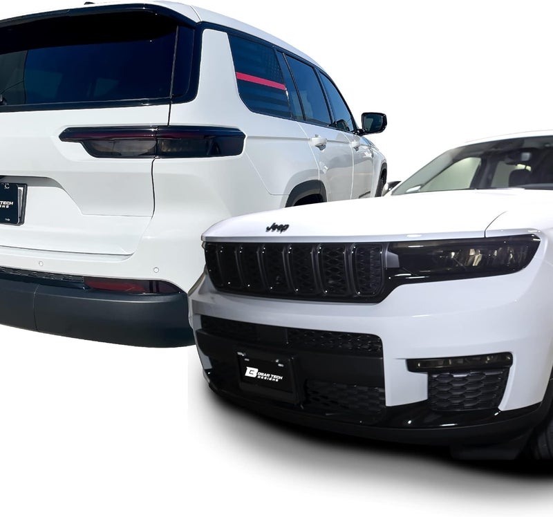 BOGAR TECH DESIGNS Full Headlight Taillight Reflector Sidemarker and Third Brake Light Tint Film Kit for Jeep Grand Cherokee 2022+, Dark Smoke - Image 1