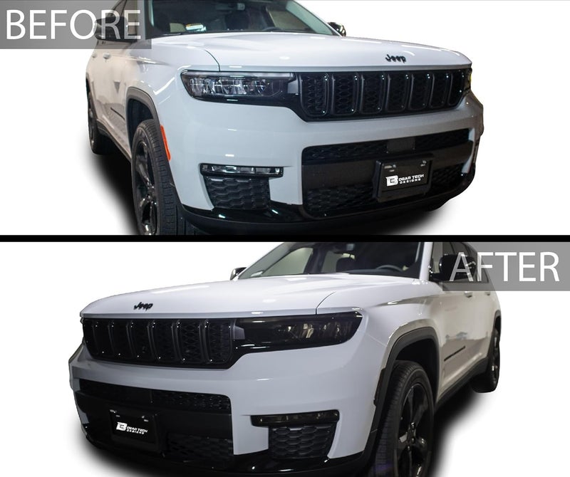 BOGAR TECH DESIGNS Full Headlight Taillight Reflector Sidemarker and Third Brake Light Tint Film Kit for Jeep Grand Cherokee 2022+, Dark Smoke - Image 3