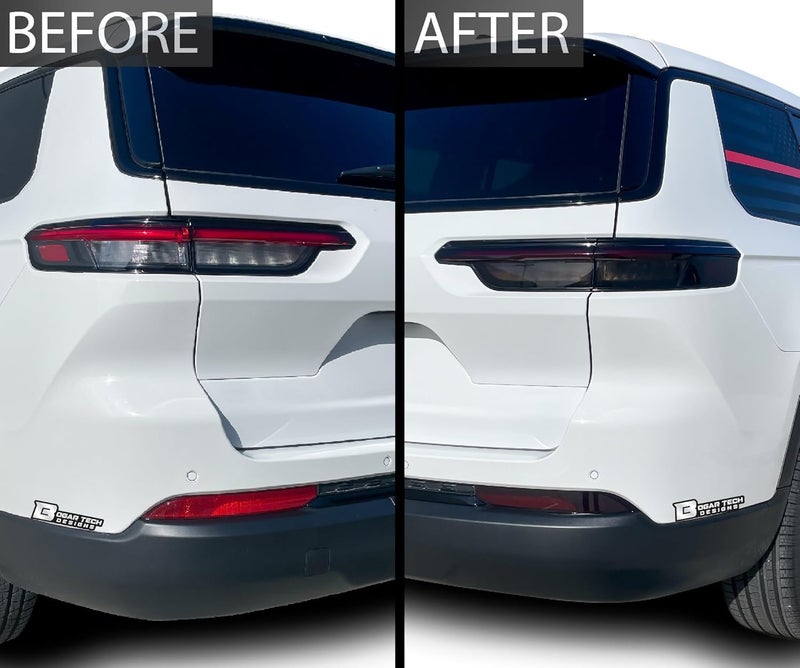 BOGAR TECH DESIGNS Full Headlight Taillight Reflector Sidemarker and Third Brake Light Tint Film Kit for Jeep Grand Cherokee 2022+, Dark Smoke - Image 4