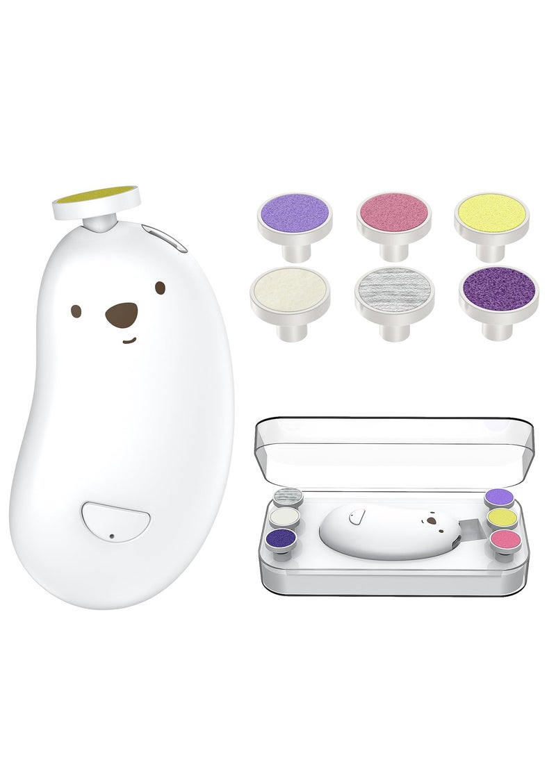 KASTWAVE Baby Nail Trimmer Electric,Rechargeable Baby Nail Clippers with 6 Grinding Heads and LED Light, Safe Baby Nail File Set for Baby, Toddler, Infant, Alternative to Baby Nail Clipper, Baby Nail Kit - Image 1