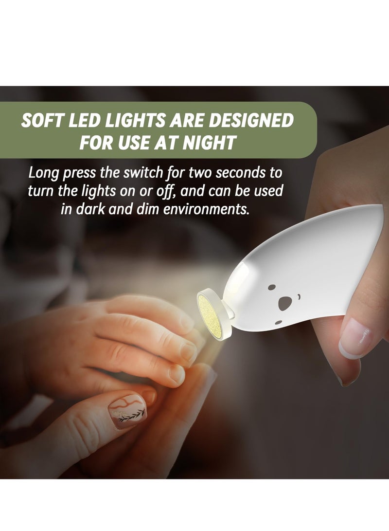 KASTWAVE Baby Nail Trimmer Electric,Rechargeable Baby Nail Clippers with 6 Grinding Heads and LED Light, Safe Baby Nail File Set for Baby, Toddler, Infant, Alternative to Baby Nail Clipper, Baby Nail Kit - Image 5