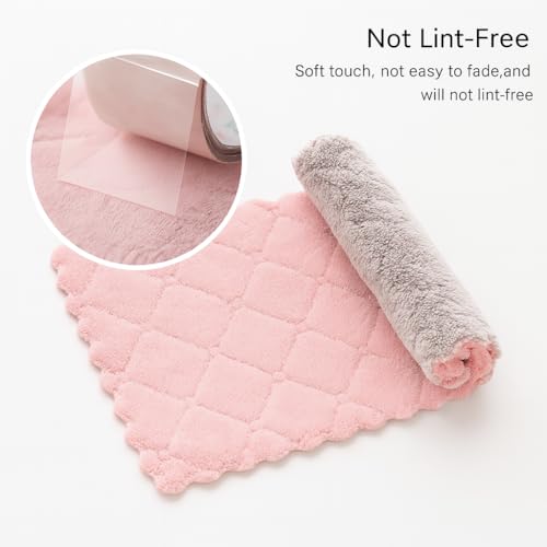 HSR Small Size Kitchen Dish Cleaning Nonstick Oil Coral Velvet Microfiber Wipes Magic Oil Resistant Cleaning Cloth - 15cm x 27cm (Pack of 10) - Image 5