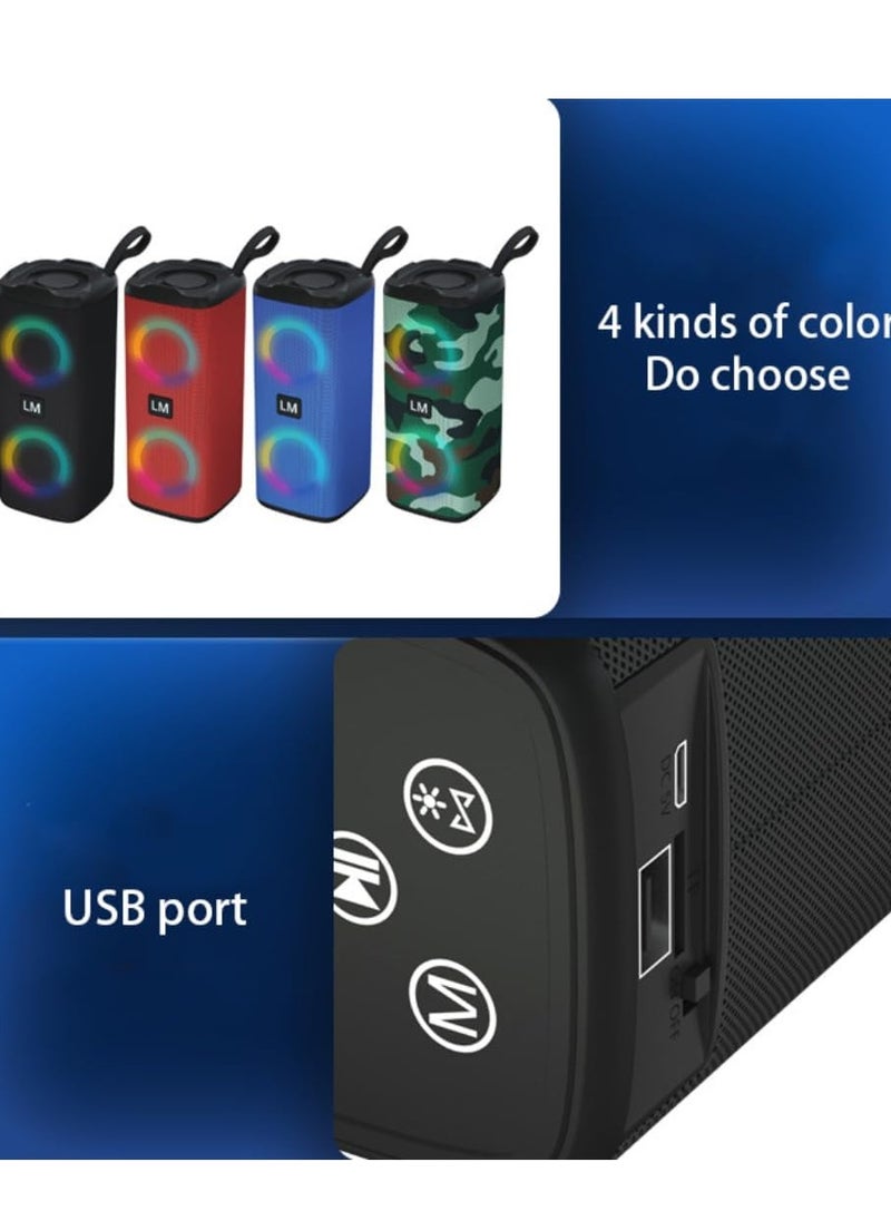LM - Portable Bluetooth Speakers Wireless Speaker with 4 Ω 5W+5W Loud Stereo Sound Outdoor Speaker with Bluetooth 5.3 Deep Bass RGB Lights 5H Playtime for Home Party - Image 1