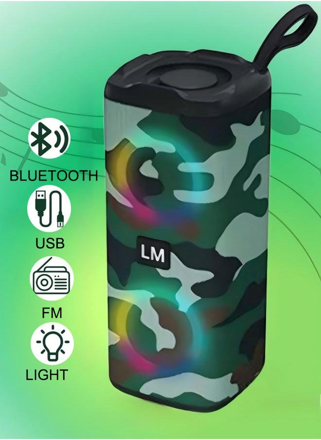 LM - Portable Bluetooth Speakers Wireless Speaker with 4 Ω 5W+5W Loud Stereo Sound Outdoor Speaker with Bluetooth 5.3 Deep Bass RGB Lights 5H Playtime for Home Party - Image 1