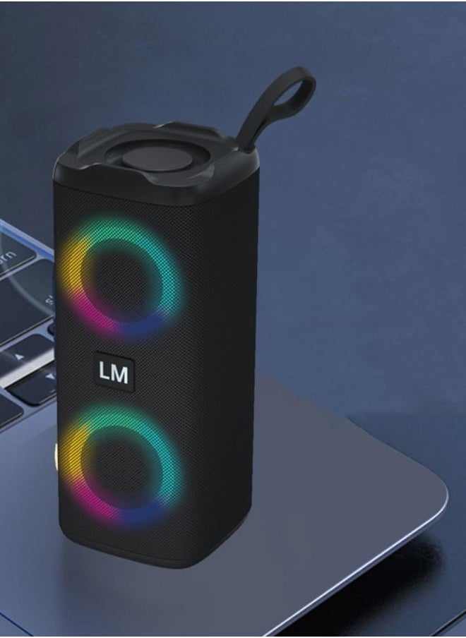 LM - Portable Bluetooth Speakers Wireless Speaker with 4 Ω 5W+5W Loud Stereo Sound Outdoor Speaker with Bluetooth 5.3 Deep Bass RGB Lights 5H Playtime for Home Party - Image 1