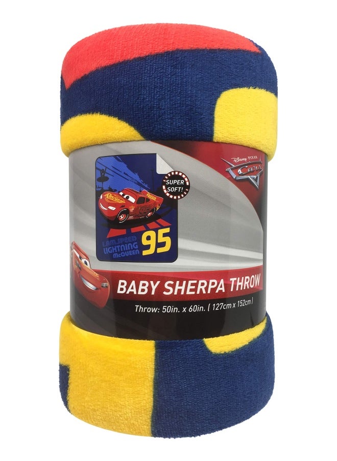 Jay Franco - Disney Pixar Cars Lightning Mcqueen Sherpa Throw Blanket - Measures 50 X 60 Inches Kids Bedding - Fade Resistant Super Soft - Official Disney Pixar Product - Image 1