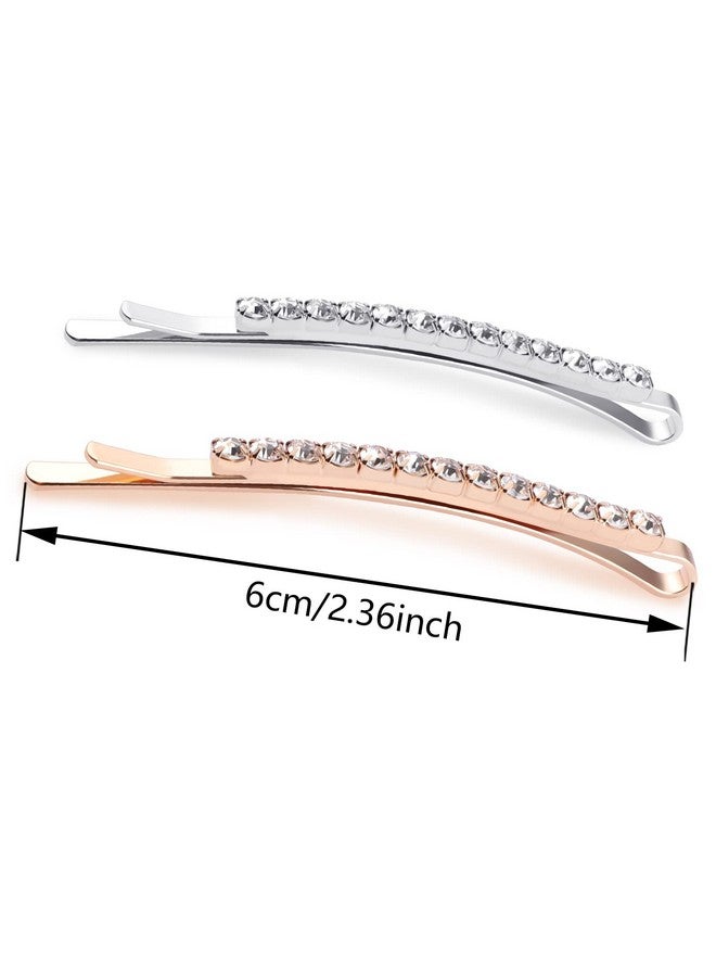 SUMAJU 12 Pieces Rhinestone Bobby Pins, Silver and Gold Metal Hair Diamond Bobby Pins Clips Crystal Hair Pin for Lady Women Girls - Image 3