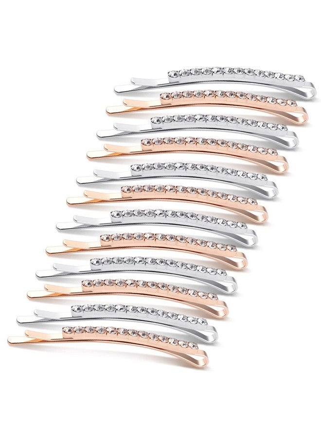 SUMAJU 12 Pieces Rhinestone Bobby Pins, Silver and Gold Metal Hair Diamond Bobby Pins Clips Crystal Hair Pin for Lady Women Girls - Image 1