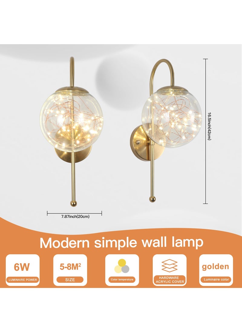 YATAI LIGHTING LED Wall Light,Nordic Style Wall Sconces Lamp,Clear Glass Light Shade,Gypsophila Wall Light,Simple Creative Wall Mounted Lamp For Bedroom,Bedside,Living Room,Bathroom - Image 3