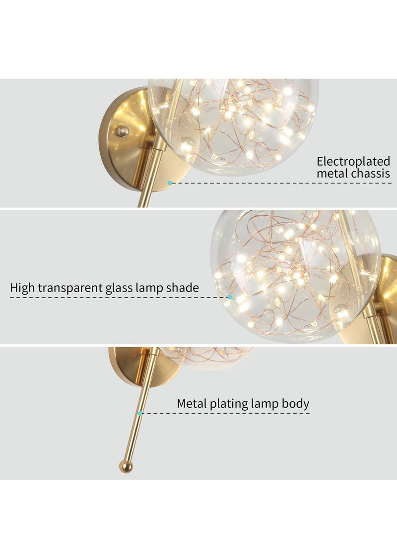 YATAI LIGHTING LED Wall Light,Nordic Style Wall Sconces Lamp,Clear Glass Light Shade,Gypsophila Wall Light,Simple Creative Wall Mounted Lamp For Bedroom,Bedside,Living Room,Bathroom - Image 4