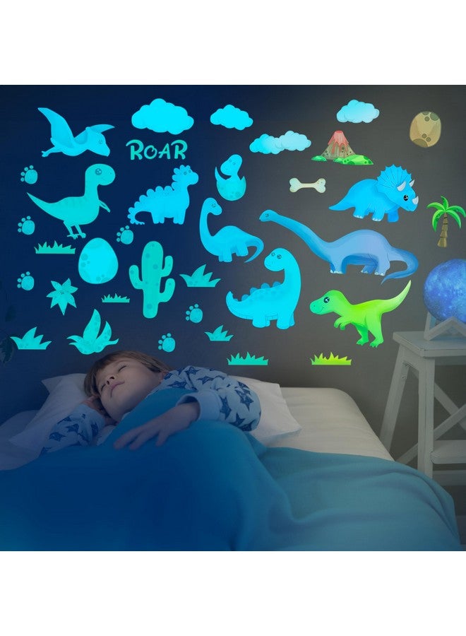 LIDERSTAR Dinosaur Room Decor,Glow in The Dark Dinosaur Wall Decals for Boys Bedroom, Kids Wall Stickers,Birthday Christmas Gift for Toddler. Dino Wall Decals for Nursery Room,Dinosaur Toys - Image 1
