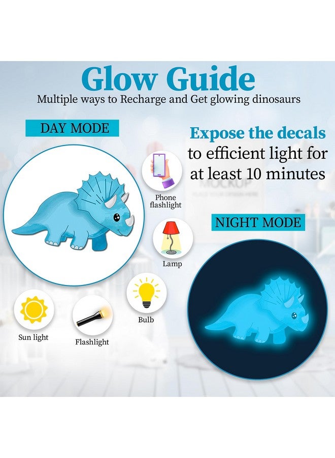 LIDERSTAR Dinosaur Room Decor,Glow in The Dark Dinosaur Wall Decals for Boys Bedroom, Kids Wall Stickers,Birthday Christmas Gift for Toddler. Dino Wall Decals for Nursery Room,Dinosaur Toys - Image 3