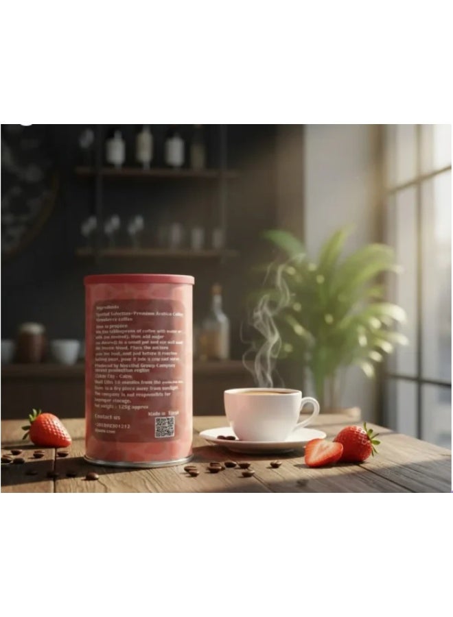 Dpono Strawberry Coffee – Premium Flavored Arabica Ground Coffee with Natural Strawberry – 225g - Image 3