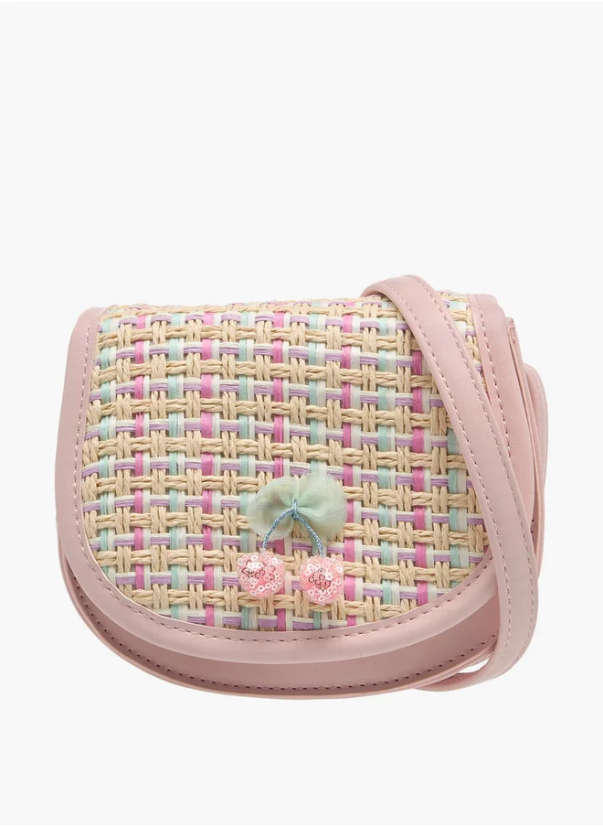فلورا بيلا من شو إكسبرس Girls Textured Crossbody Bag with Strap Handle and Flap Closure
