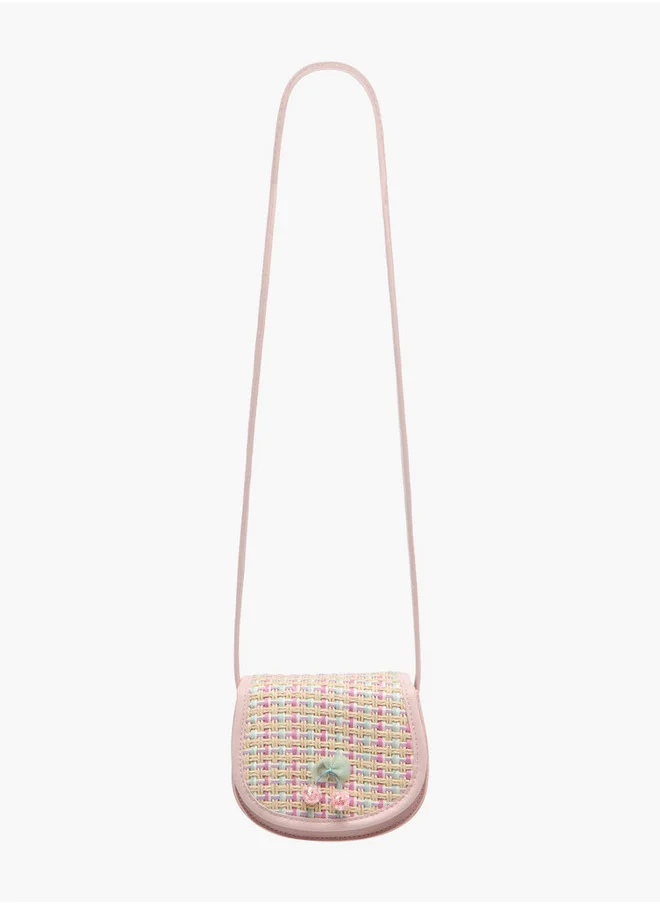 فلورا بيلا من شو إكسبرس Girls Textured Crossbody Bag with Strap Handle and Flap Closure