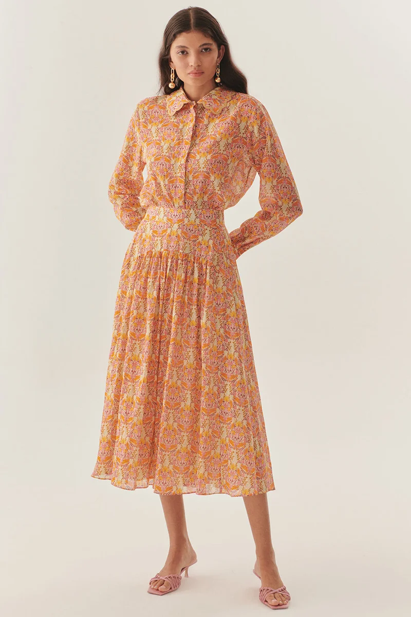 Exquise Regular Fit Floral Print Shirt with Collar Detail
