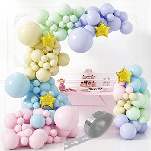 SOI Balloons For Decoration (Set Of 60) | Balloons For Decoration Birthday Party | Pastel Balloons For Decoration | Star Balloons For Decoration - Image 1