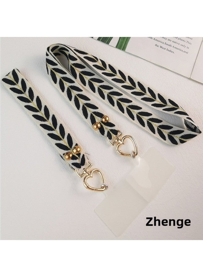 Mobile Phone Lanyard Rattan Leaf Halter Long Leaf Decoration Women's Non-tight Neck Lightweight Comfortable Back Rope Broadband Lanyard-Specifications Support Image Upload:Combination  Rattan Leaf Lanyard + Micro Transparent Clip  - Image 1