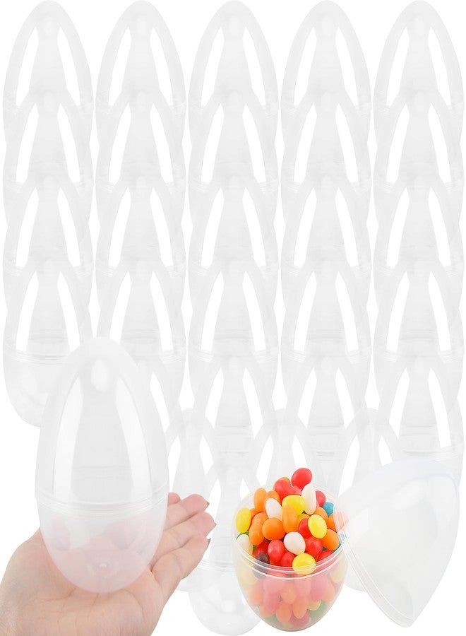 Restroma 30 Pack 6 Inch/ 5 Inch/ 4.5 Inch Jumbo Clear Easter Eggs Plastic Transparent Easter Eggs Empty Large Surprise Eggs Fillable for Easter Theme Party Favor - Image 1