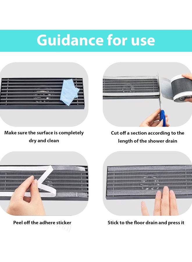 عبوة من قطعتين من ملصقات شبكية لمصرف الاستحمام الخطي، مع أداة إزالة - Image 5