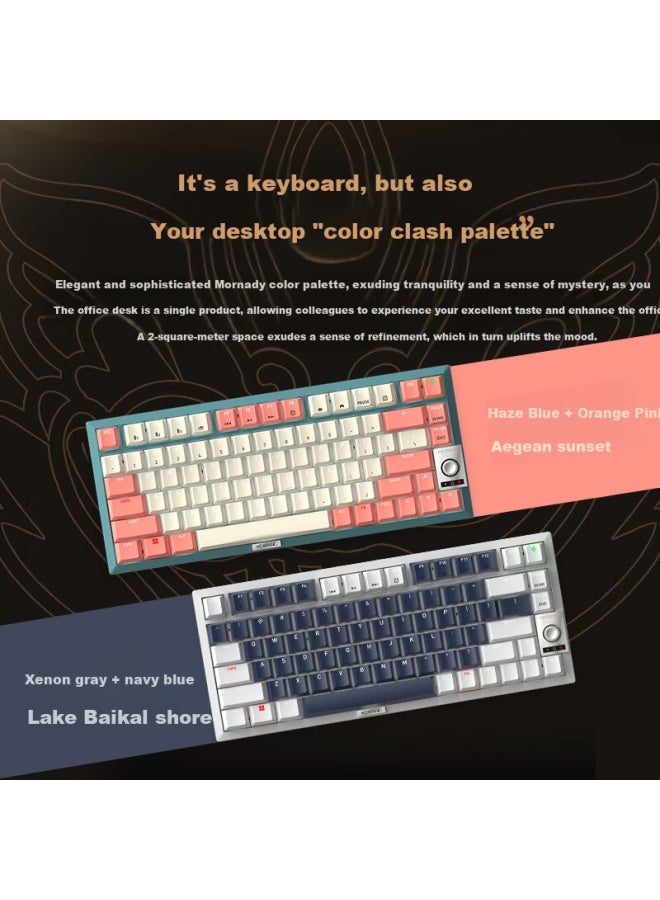 Cherry Kw300mx Tkl Mechanical Keyboard 81 Keys Newvintage Wireless Hot-swappable Compatible With Macmini Gaming Office Home Use Pink/blue Silent Red Switches - Image 5