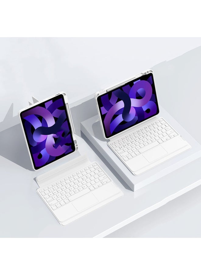 IPad Keyboard Protective Cover Integrated Pro11 Tablet Air4/5 Bluetooth Magic Control Keyboard Magnetic Detachable Wireless-Color:iPad Magnetic Split Magic Control Keyboard Protective Cover Standard Edition Classic White-Product Type:iPad 10.2 Inch Universal  - Image 1