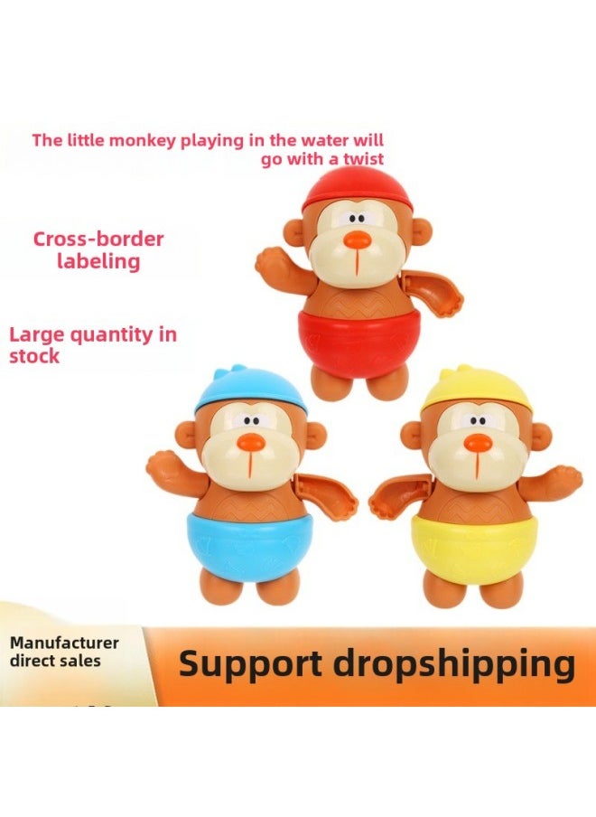 xozgdovg - Bath Toy Little Monkey Baby Duck Play Water Baby Boys And Girls Bath Swimming Toy-Color:Cute Runny Elephant In The Water 【purple Clothes Style】 Bagged - Image 1