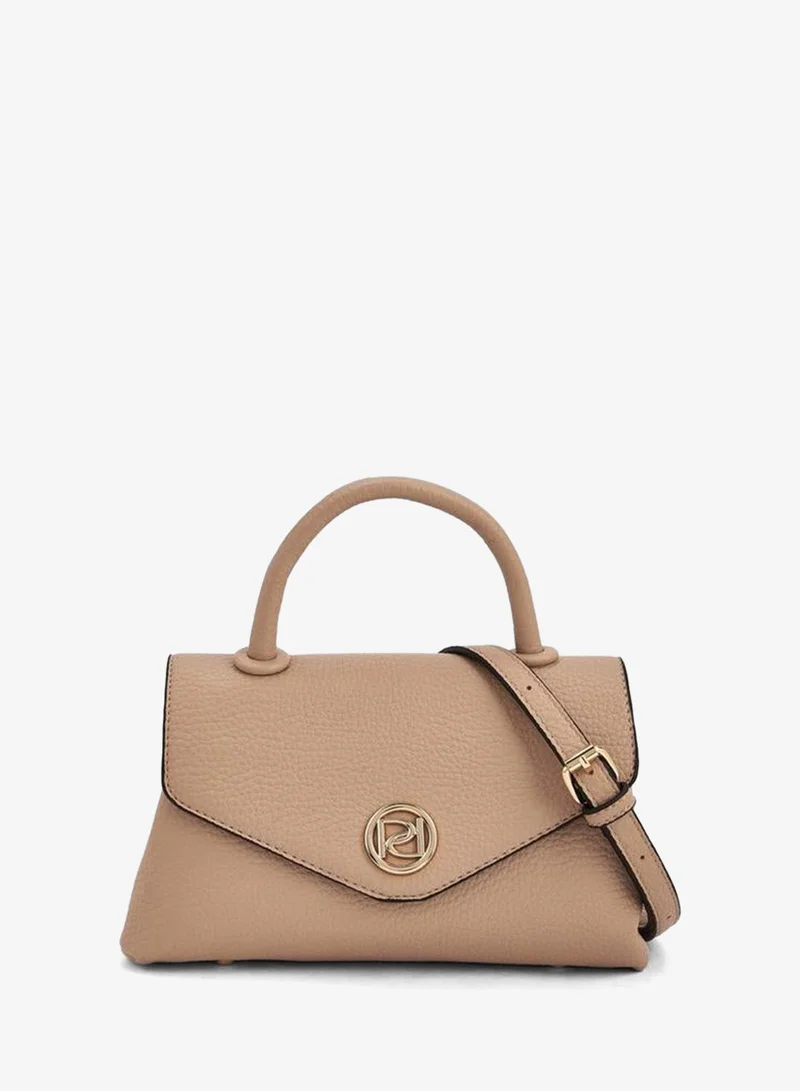 Paprika Textured Satchel Bag With Detachable Strap