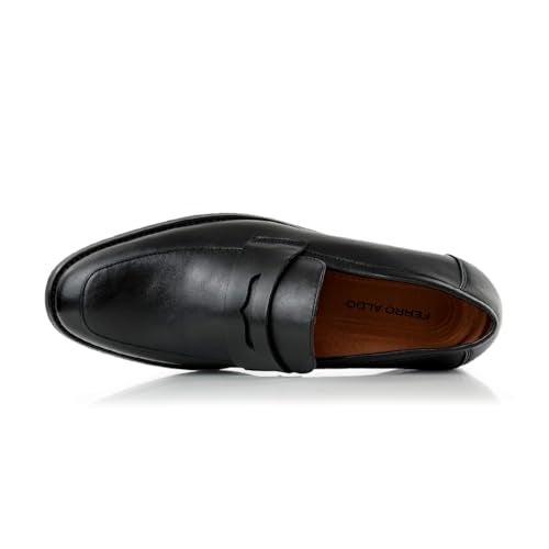 Ferro Aldo Mateo Men's Modern Penny Loafer | Sleek Slip-on Dress Shoe for Business, Formal & Smart Casual Wear | MFA19707 | in Black, Size 8 - Image 5