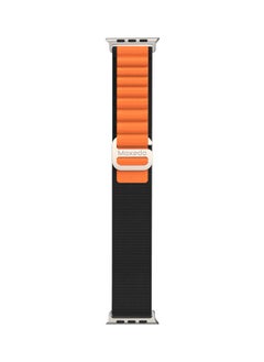 Moxedo Moxedo Alpine Loop Watch Band Adjustable Sports Nylon Woven with Titanium G-Hook Strap Compatible with Apple Watch Band Series 8,7,6,5,4,3,2,1,SE Ultra design for 44mm,45mm,49mm (Black Orange)  - Image 1