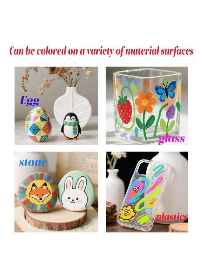 بابونا أقلام تلوين أكريليك، مجموعة من 36 لونًا زاهيًا، نوع سائل مباشر، ألوان قابلة للتكديس، رأس ناعم عديم الرائحة، أقلام تلوين للمدرسة، فن الأدوات، الأقمشة والحرف الإبداعية (36) - Image 4