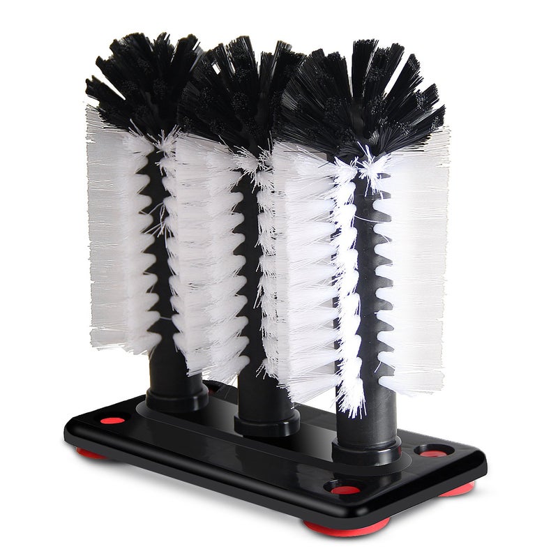 Feeke Glass Washer Brush Cleaner - 3 Brushes per Base - Image 1